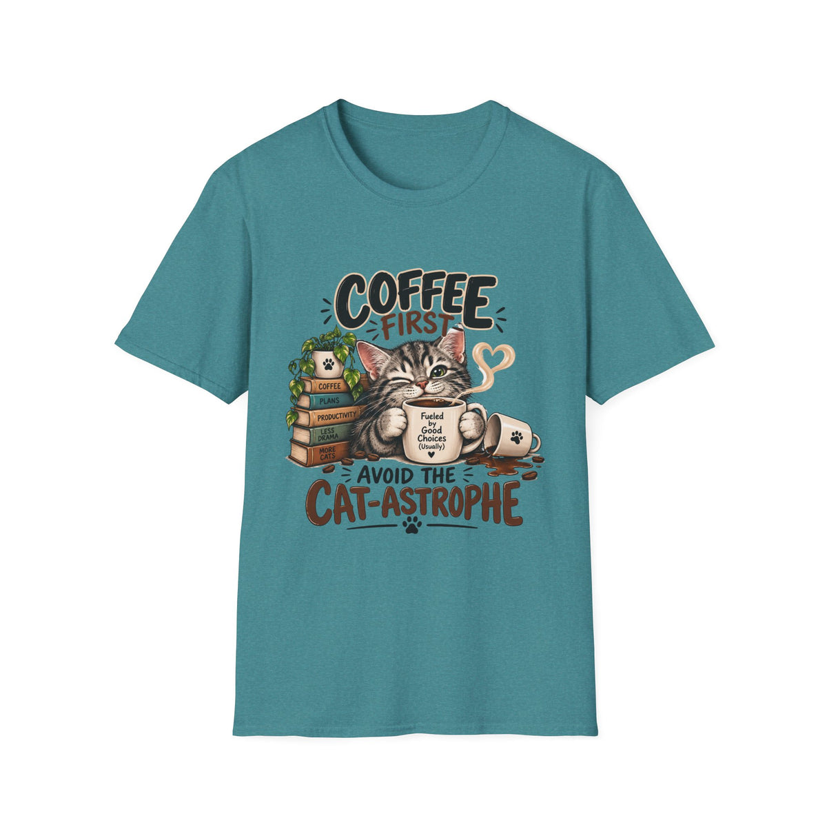 Coffee First Cat T-Shirt