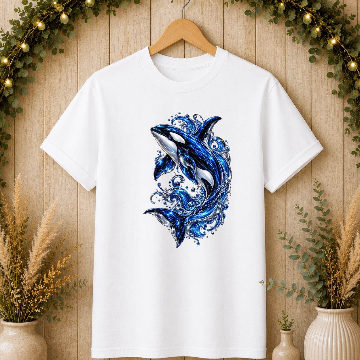Orca Wave T-Shirt — Blue Whale Splash Graphic Tee