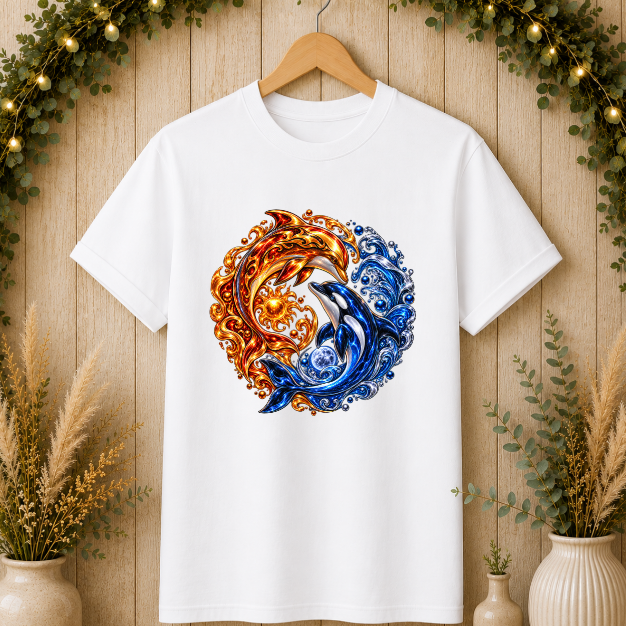 Fire and Water Yin Yang T-Shirt