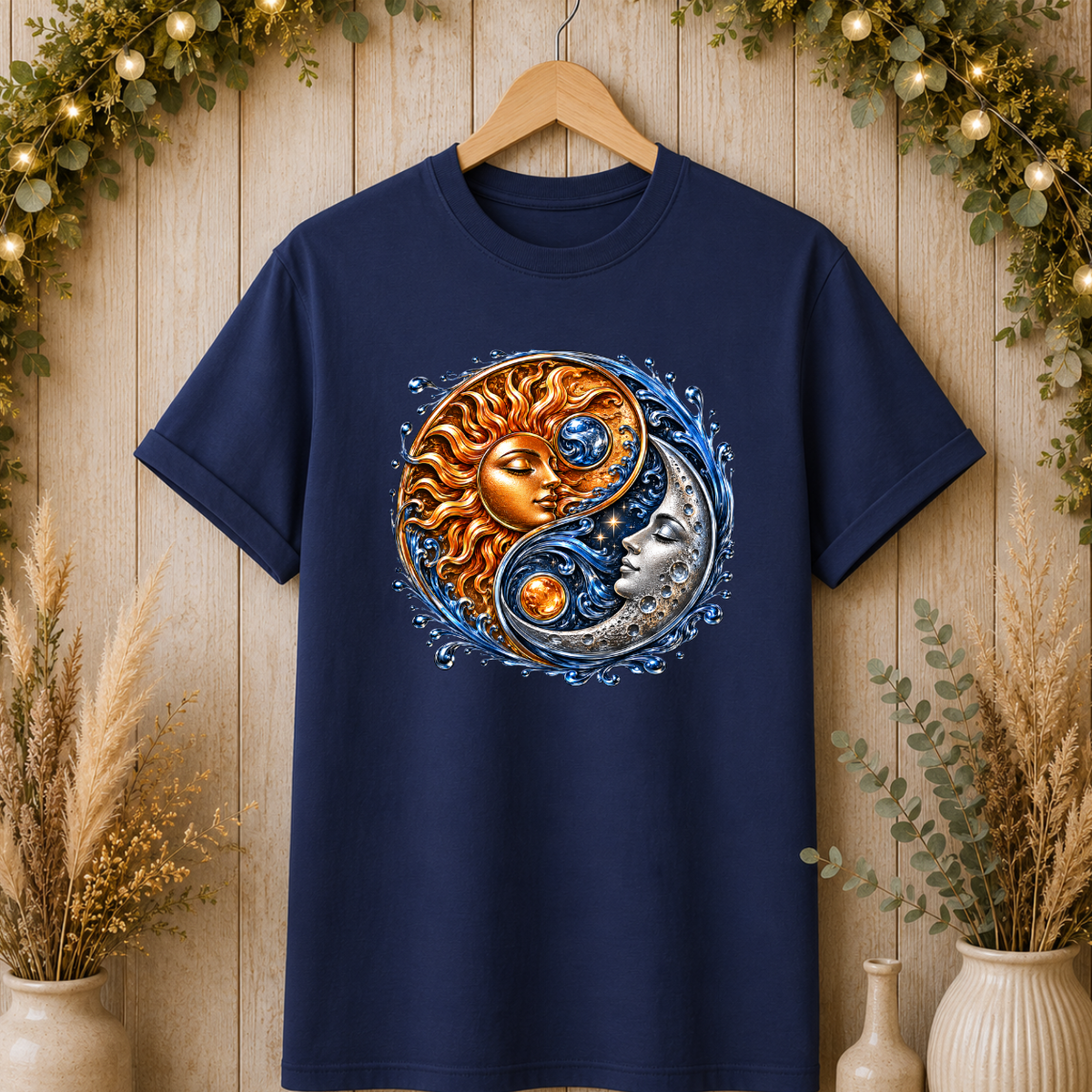 Sun and Moon Yin Yang T‑Shirt