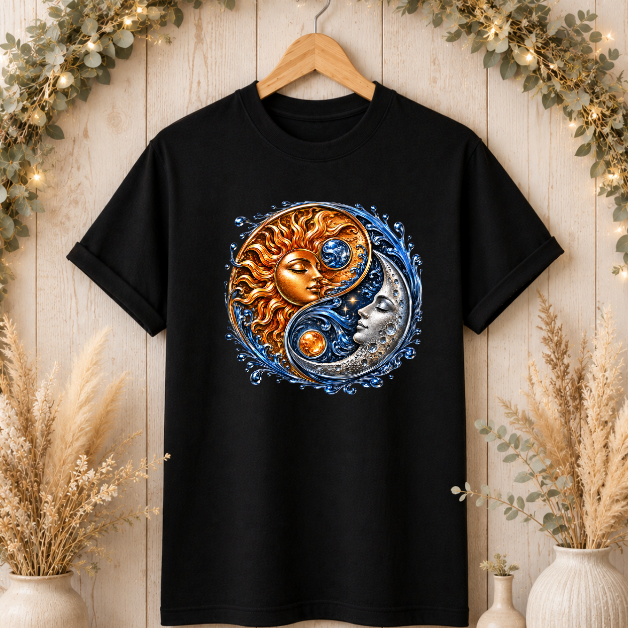 Sun and Moon Yin Yang T‑Shirt