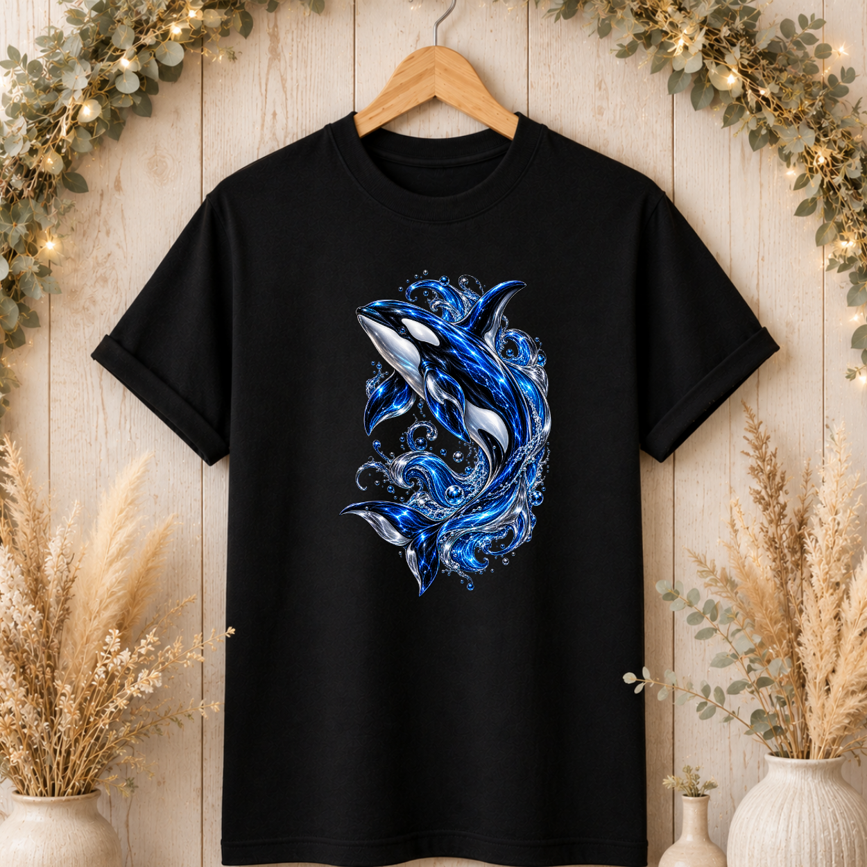 Orca Wave T-Shirt — Blue Whale Splash Graphic Tee