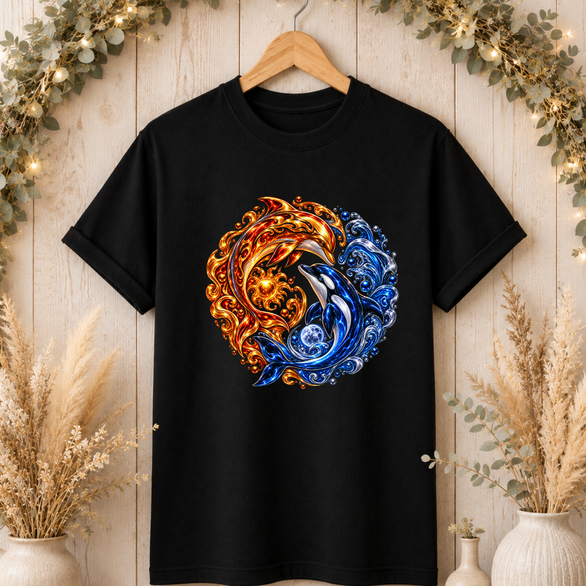 Fire and Water Yin Yang T-Shirt