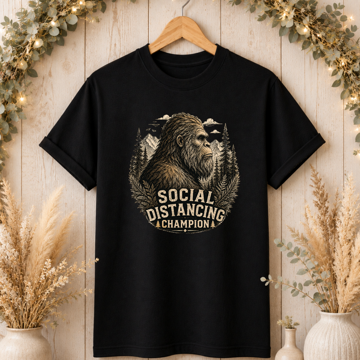 Bigfoot Social Distancing Champion T-Shirt