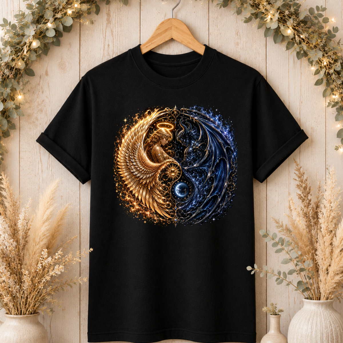 Yin Yang Dragon Angel T-Shirt