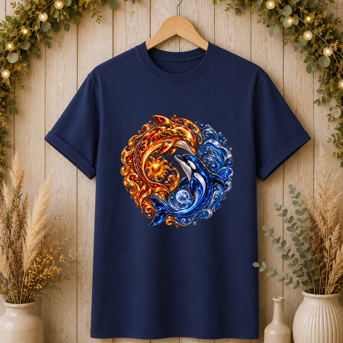 Fire and Water Yin Yang T-Shirt