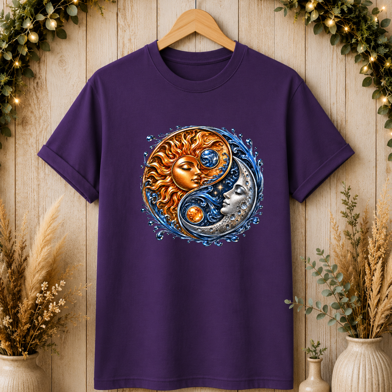 Sun and Moon Yin Yang T‑Shirt