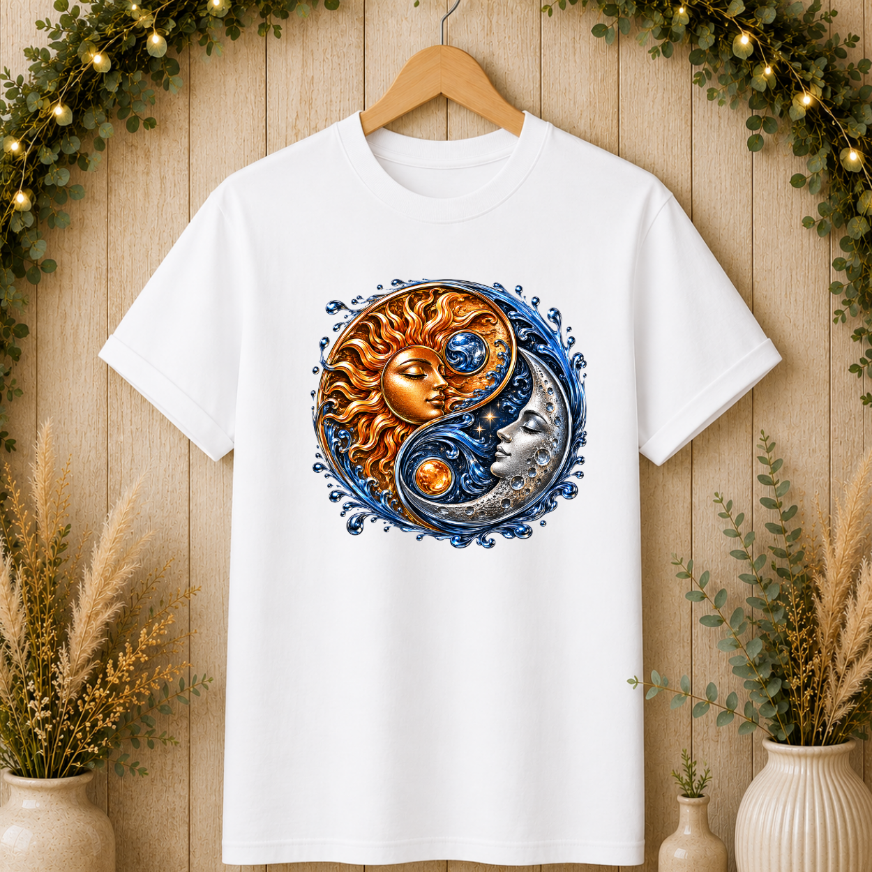Sun and Moon Yin Yang T‑Shirt