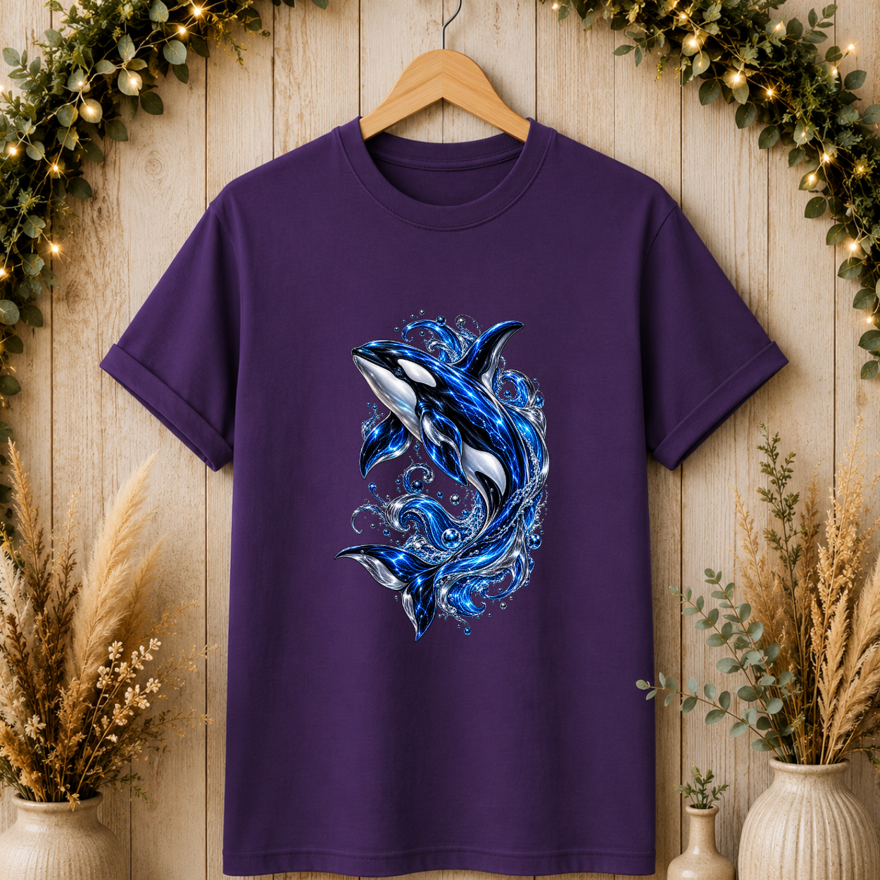 Orca Wave T-Shirt — Blue Whale Splash Graphic Tee