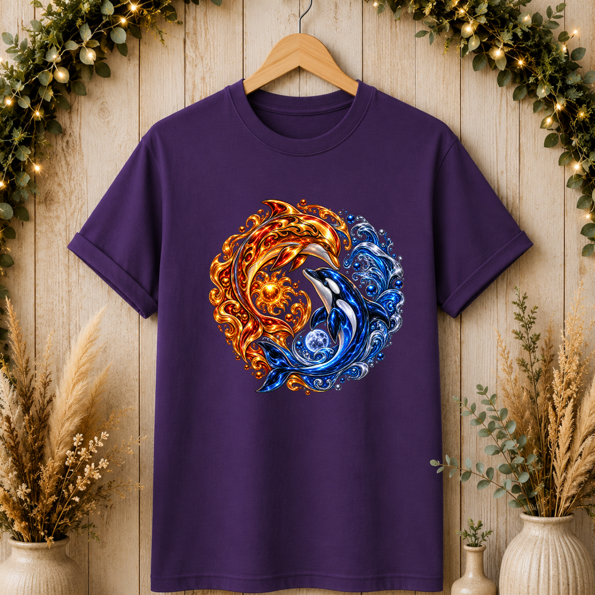Fire and Water Yin Yang T-Shirt