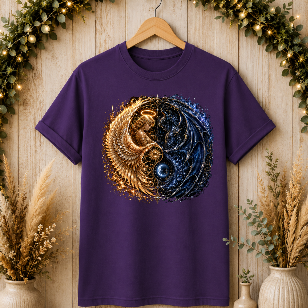 Yin Yang Dragon Angel T-Shirt