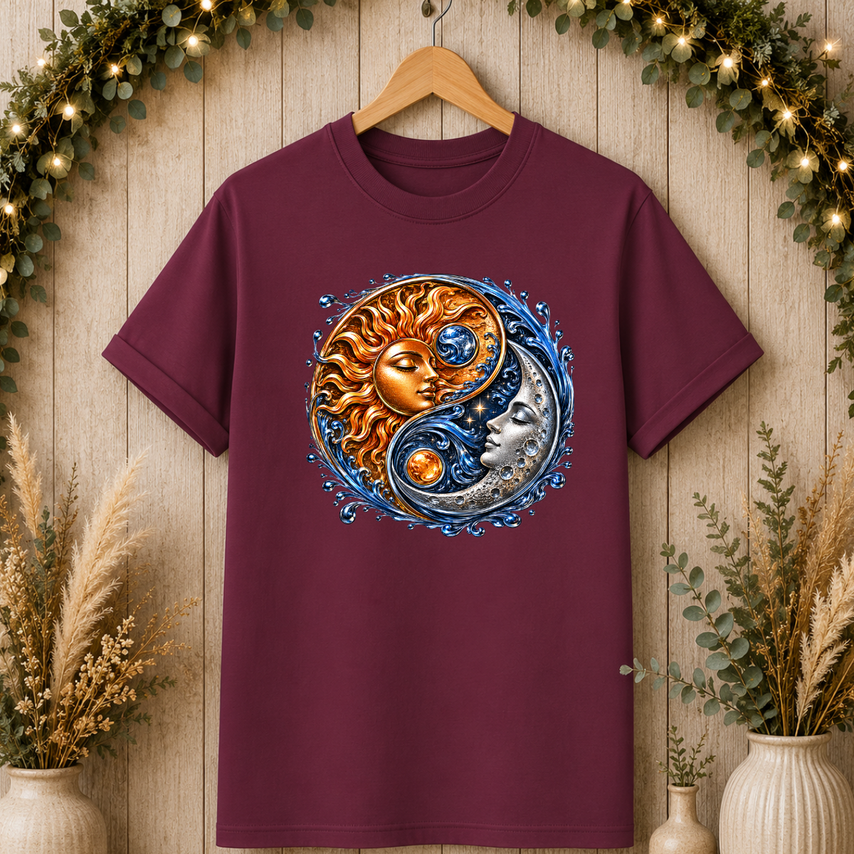 Sun and Moon Yin Yang T‑Shirt