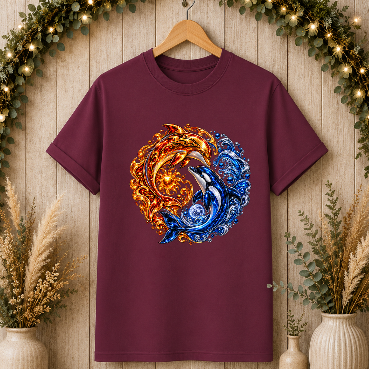 Fire and Water Yin Yang T-Shirt