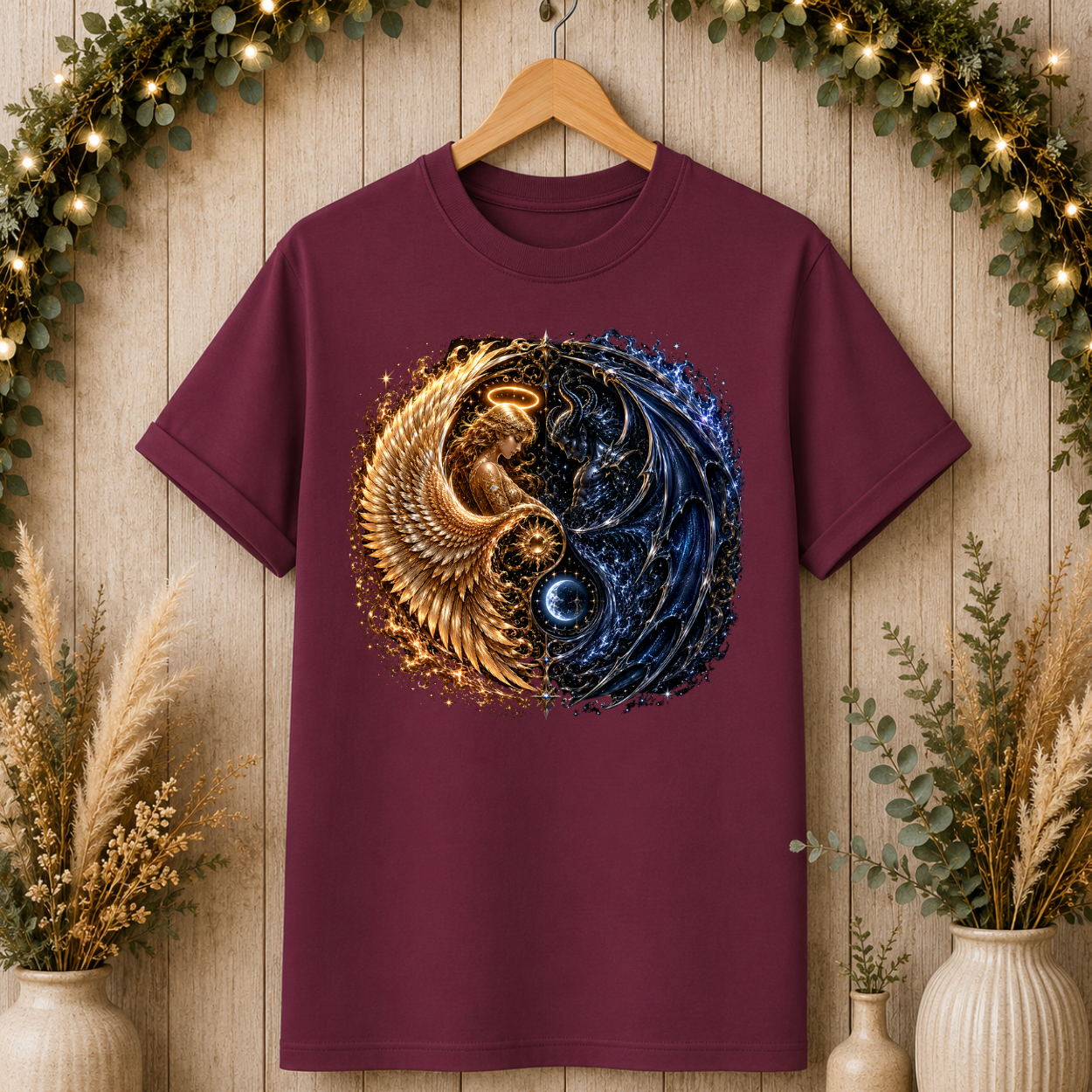 Yin Yang Dragon Angel T-Shirt