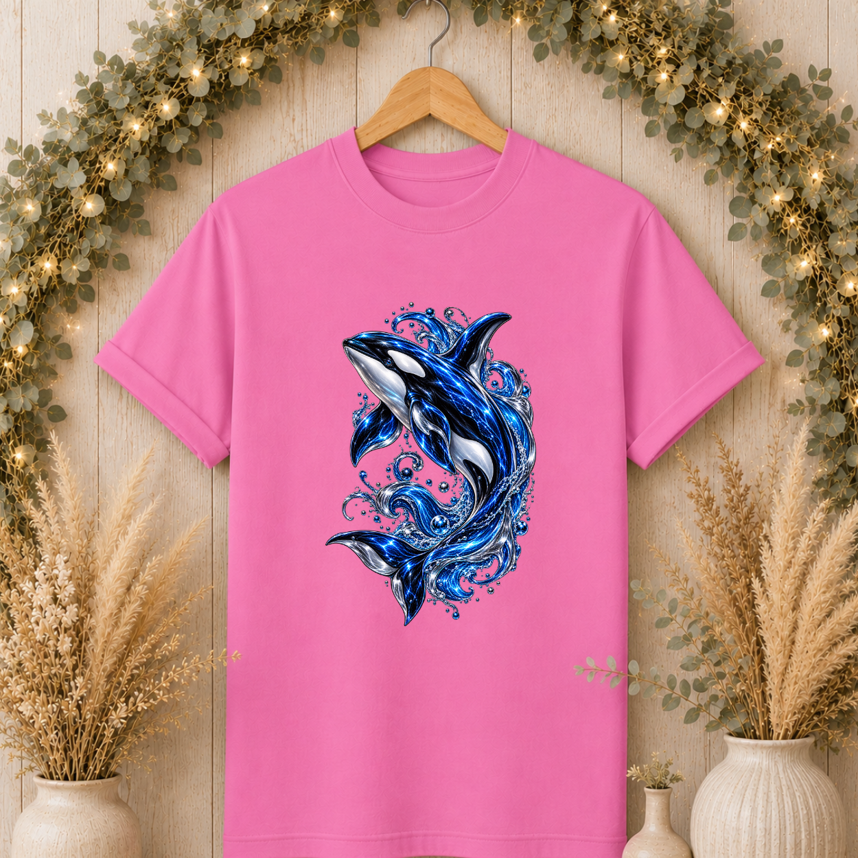 Orca Wave T-Shirt — Blue Whale Splash Graphic Tee