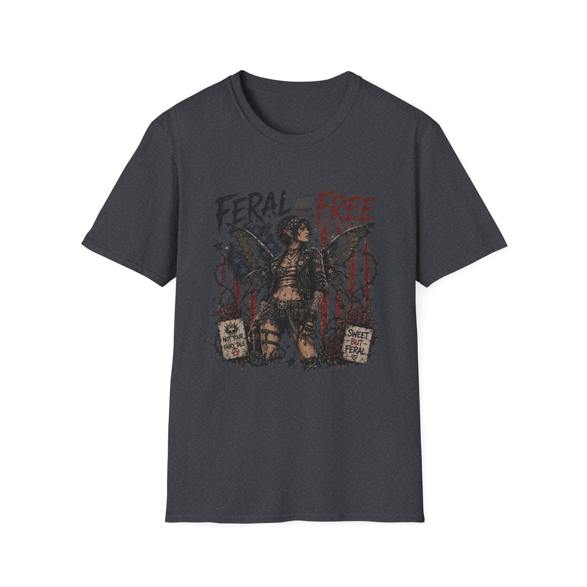 "Feral and Free" Grunge Patriot T-Shirt
