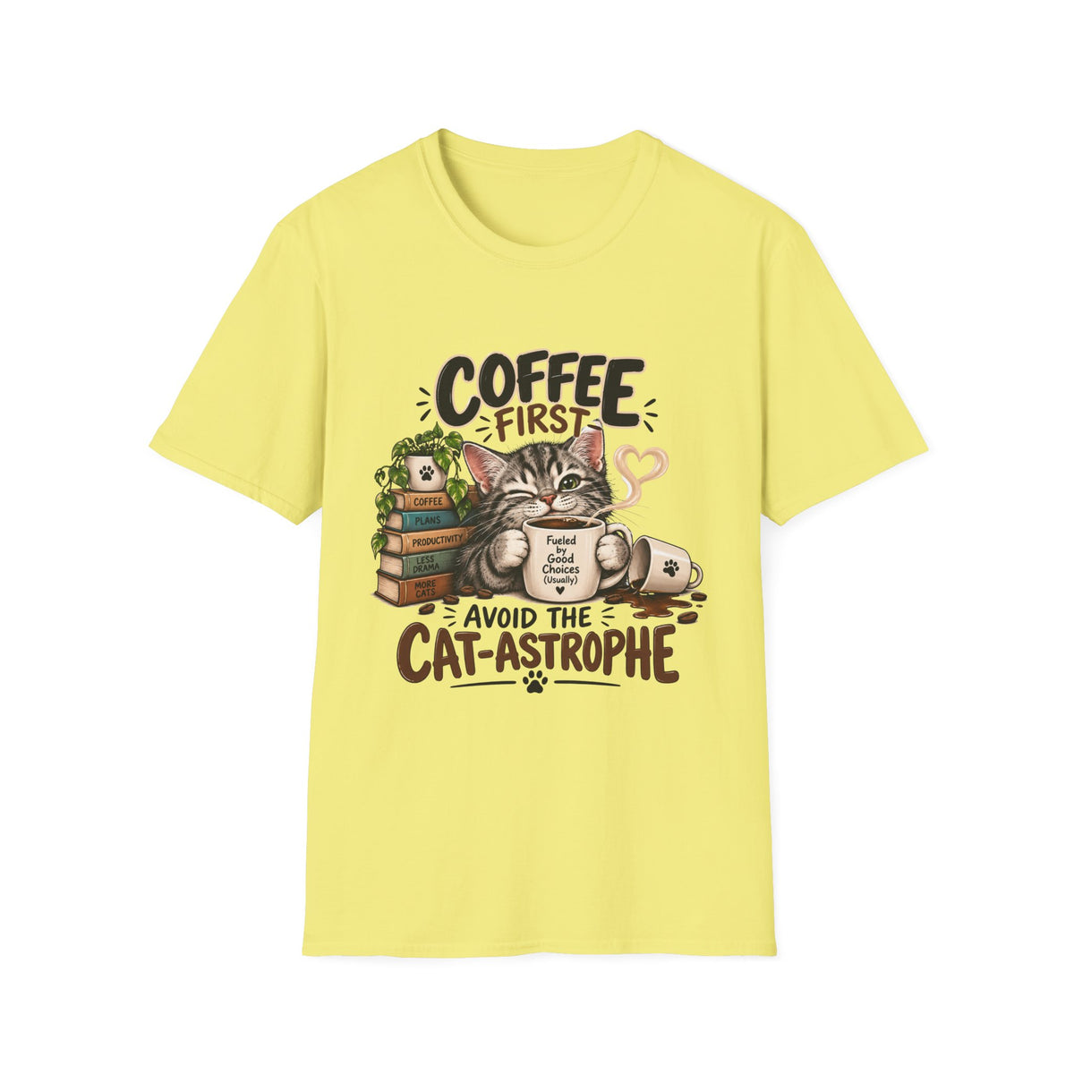 Coffee First Cat T-Shirt