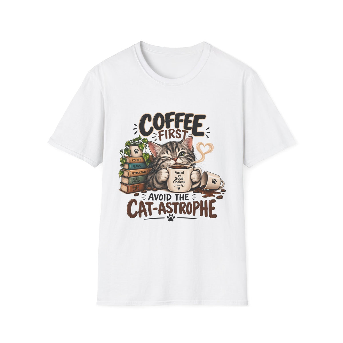 Coffee First Cat T-Shirt